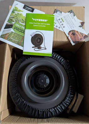 VIVOSUN  8in 740CFM Inline Duct Vent Fan w/ Variable Speed Control for Grow Tent