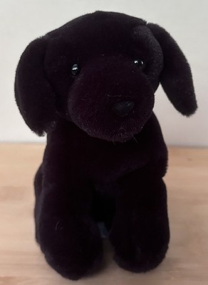 Vintage Russ Berrie Friendship Black Lab Dog Plush Beanbag 5.5  Stuffed Animal