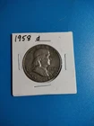1958 D Franklin Silver 1/2 Dollar
