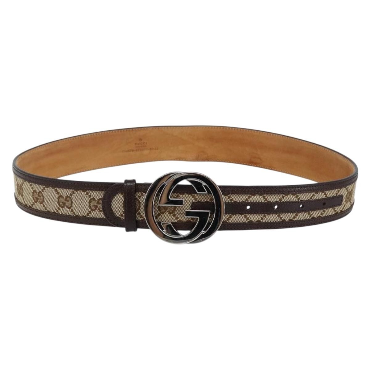 GUCCI GG Canvas Interlocking Belt 37.4