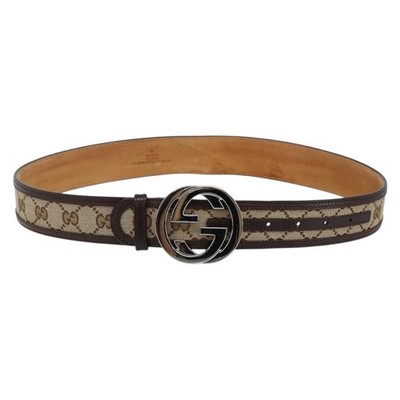 GUCCI GGパターン ベルト ベージュ GUCCI GG Canvas Interlocking Belt 37.4