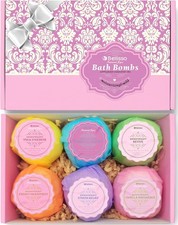 Bath Bombs Set - 6 XXL Bubble Bath Fizzies with Natural Dead Sea Salt