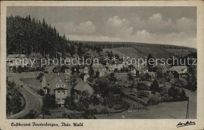 Finsterbergen Blick zum Haus Waldfrieden Kaethe Margarete Hubertus Gruene Aue
