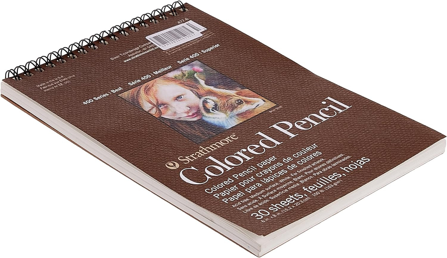 400 Series Colored Pencil Pad, 6"X8" Wire Bound, 30 Sheets