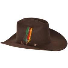 Texana Cowboys Western 50X Estilo Sinaloa (Chaparral) con Plumas - Marrón
