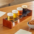 3 Pack Wood Beer Flight Carrier Set With 12 5.5 OZ Pub Glasses Tasting ...