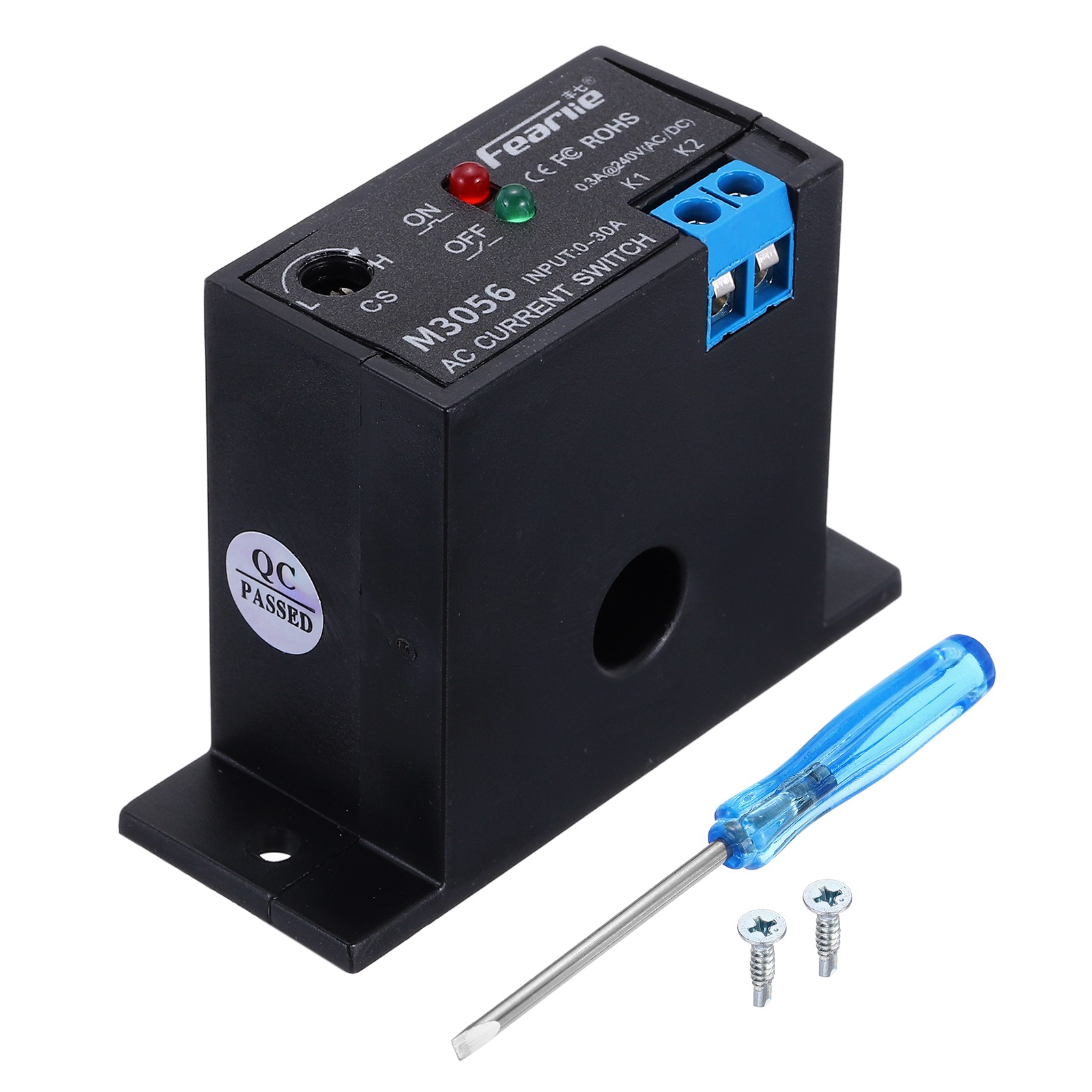 2pcs Miniature Current Switch 0-30A Normally Closed AC Current Relay, M3056