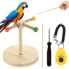 3 Pcs Bird Training Stand Kit, Parrot Training Clicker Portable Tabletop Bird...