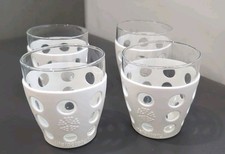 Set of Four Lifefactory Small Clear Tumblers In A White Silicone Sleeve