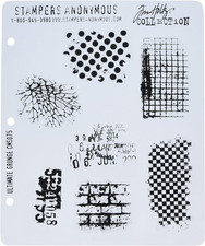 CMS-075 Tim Holtz Cling Rubber Stamp Set, Ultimate Grunge