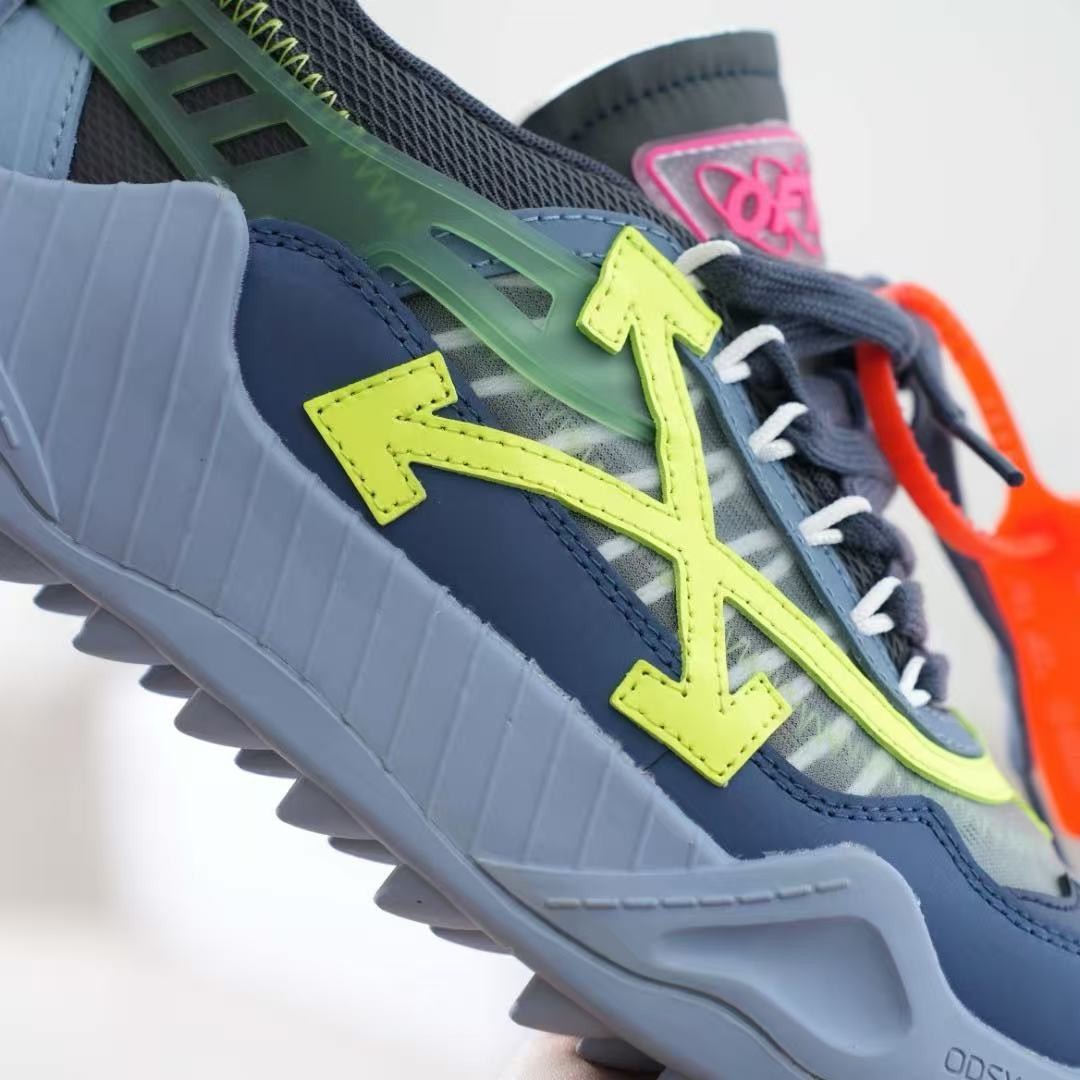 Sneakers casual unisex Off Arrow bianche ODSY-1000 blu giallo foto 2