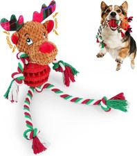 ROSAUI Hundespielzeug Weihnachten, Quietschend Spielzeug, Rentier, Kuschel-Tier