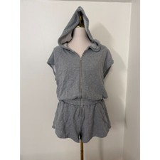 Spiritual Gangster Peyton Hoodie Romper M Heather Gray Terry Athleisure