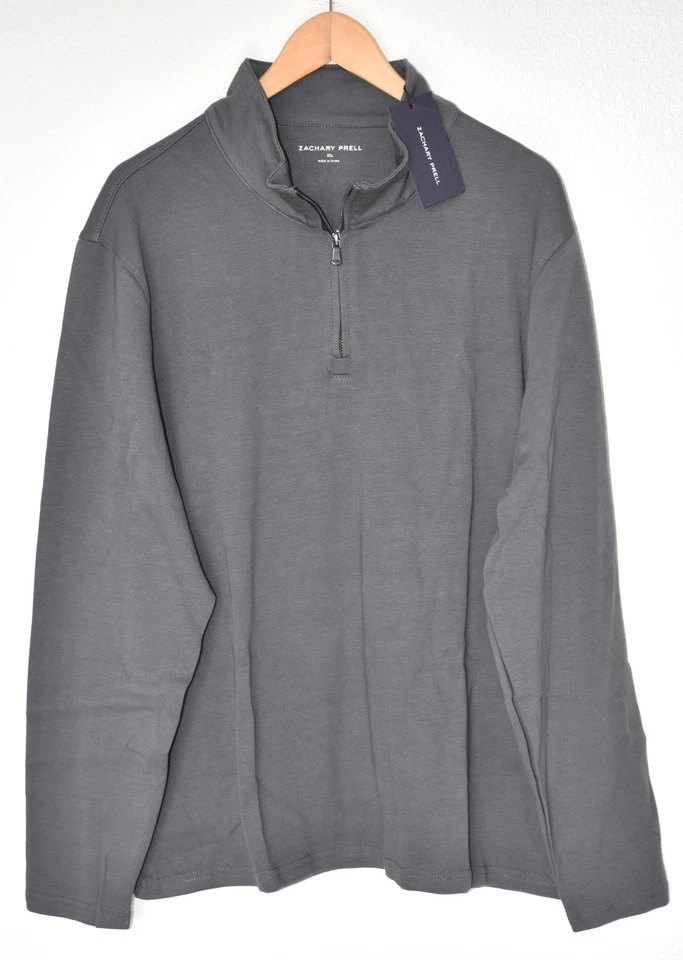 JERSEY ZACHARY PRELL JOE QUATER CREMALLERA MEZCLA ALGODÓN CARBÓN. NUEVO CON ETIQUETAS $148. Talla XL Foto 3 de 4