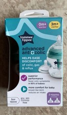 NIB Tommee Tippee Advanced Anti-Colic 5oz Bottle 0mo Slow Flow  3m Med Flow