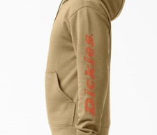 Dickies Men's Hoodie Big and Tall, Water Repellent, Red/or Logo Sleeve, Medium