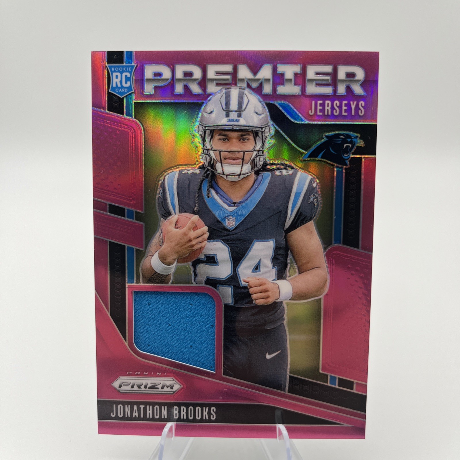 2024 Panini Prizm Premier Jerseys Jonathon Brooks Pink Prizm #PJ-JBS Panthers