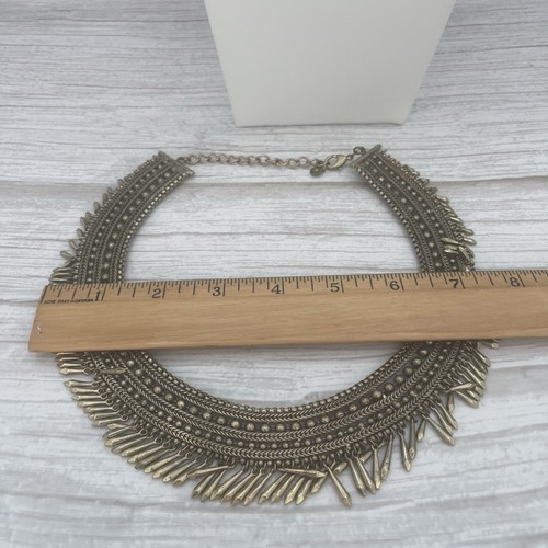STELLA & DOT Tansy Fringe Gold Tone Tassel Collar Choker Statement Necklace - Bild 15 von 16