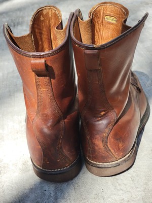 VTG 1960s Cushioned Gold Bond Work Boots Leather Moc Toe  display picture 3