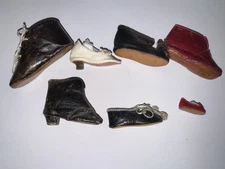 Antique Lot Single Shoes 1 Mkd Paris For Pattern Parts For Antique Dolls #3988