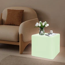 16-Color Changing Cube Light Pub Bar Stool Chair w/Remote Control RGB LED 16inch