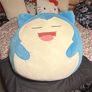 Pokémon Snorlax Plush Stuffed Animal Pillow, Blue & Cream, Anime Theme
