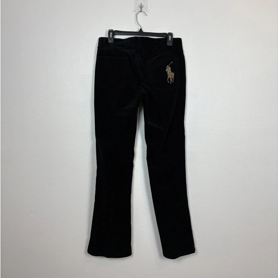 Pantalones Ralph Lauren Etiqueta Negra Terciopelo Pana Acampanado Tiro Bajo Y2K Big Pony 867 8 Foto 2 de 4