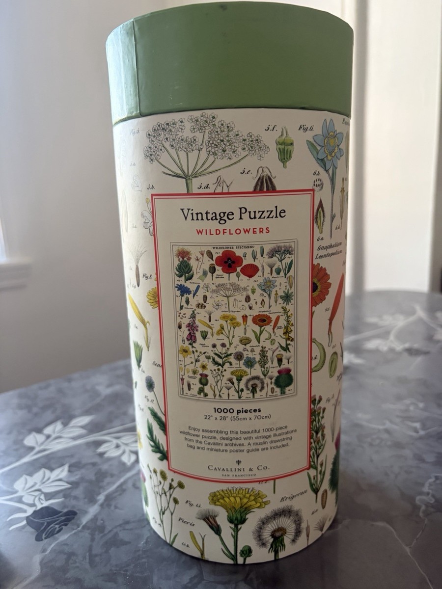 CAVALLINI & Co Vintage Puzzle Wildflowers Jigsaw 1000 pc 22x28 w
