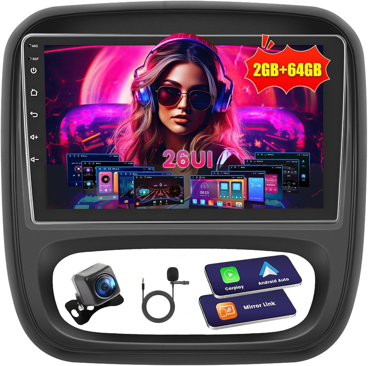 Autoradio 2 DIN Android Renault Trafic Opel Vivaro Wireless Auto