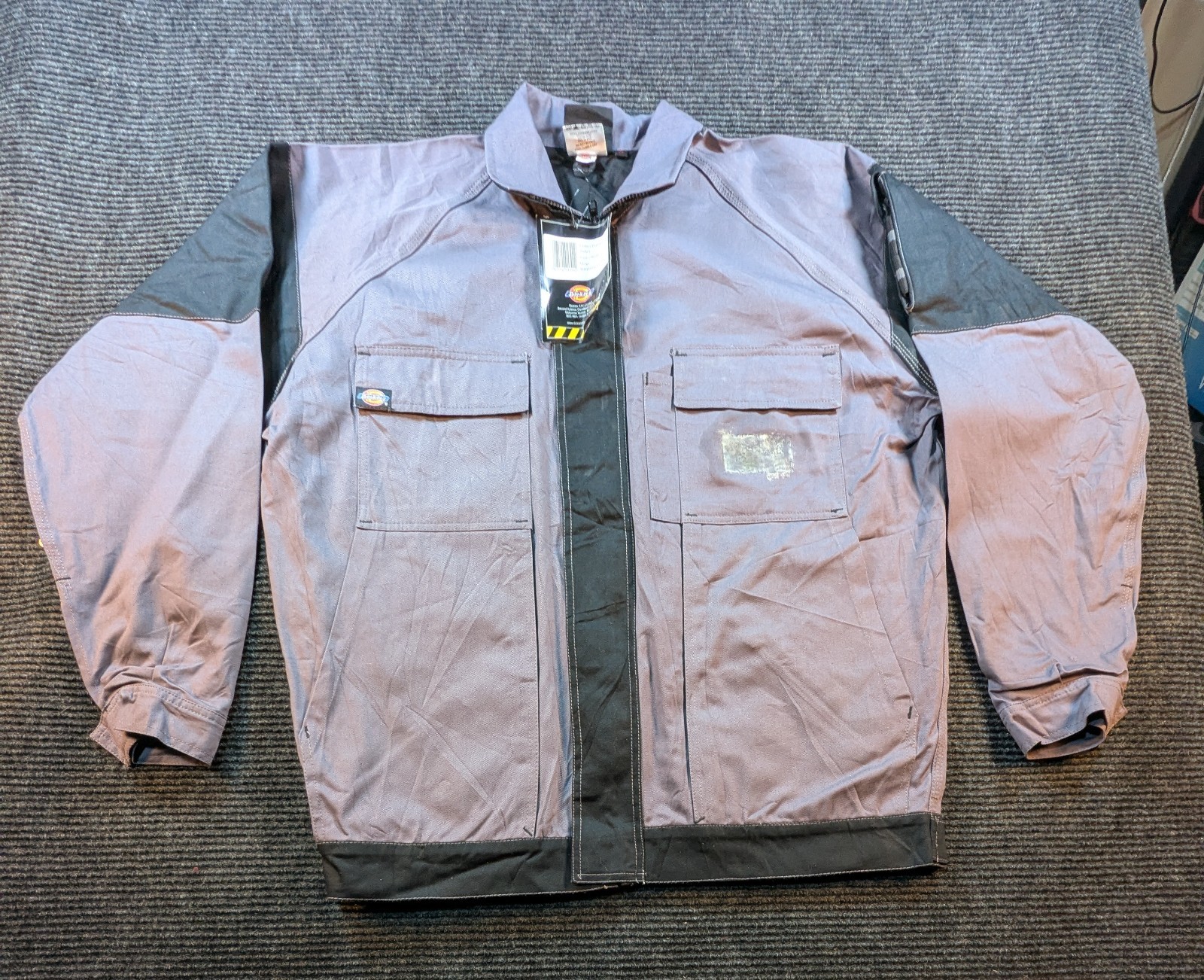 Dickies Grafter Duo Tone Jacket Mens XL Gray Black Cotton Zi