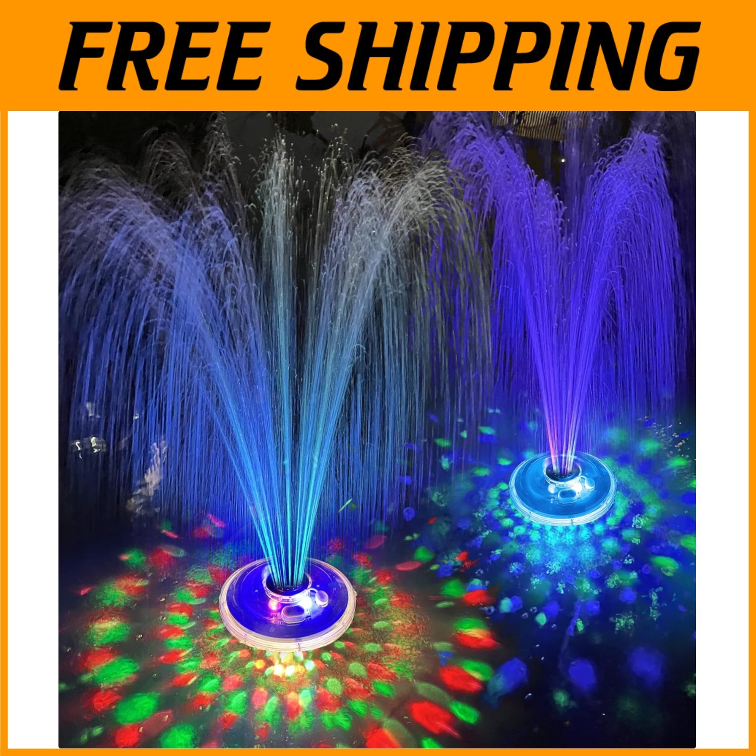 Fuente LED para piscina a batería - Cascada flotante con impresionante espectáculo de luces