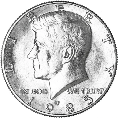 1985-P Kennedy Half Dollar — photo from the most recent tracked eBay sale