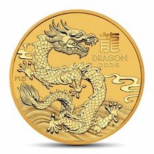 2024 1/2 oz Perth Lunar Year of the Dragon Gold Coin (BU) 5601.26 per troy oz