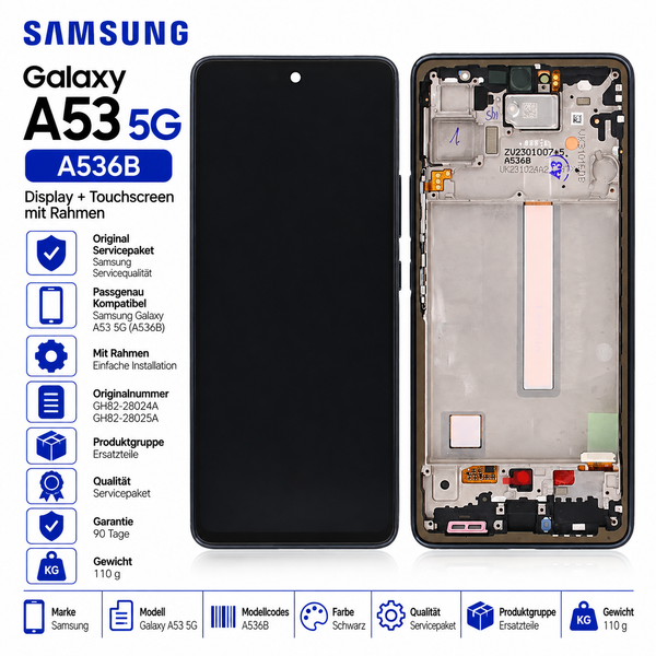 Original Samsung Galaxy A53 5G Amoled Display Touchscreen Bildschirm Schwarz-image