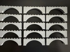 ( 15 ) BRAND NEW LEGO 1x8x2 LIGHT GRAY BRICK WALL MASONRY CASTLE BOW PROFILE