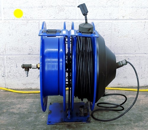 COXREELS COMBINATION AIR AND ELECTRIC SPRING RETURN HOSE REEL 50 FT CORD