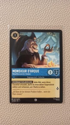 Disney Lorcana 157/204 Monsieur D'Arque Verachtenswerter Inhaber-Archazias Insel