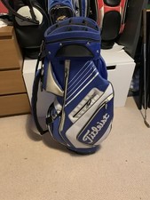Titleist Cart/Trolley Golf Bag 14-Way Divider Blue/White Rain Hood