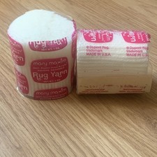 Mary Maxim Pre-Cut Latch Hook Rug Yarn 1oz. Acrylic White Lot Of 2