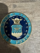 Vintage United States Air Force USAF Military USA Belt Buckle Alaska Teal