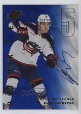 2024-25 SPx Extended Rookies Blue Auto 76/99 Denton Mateychuk #157 Auto 1m83