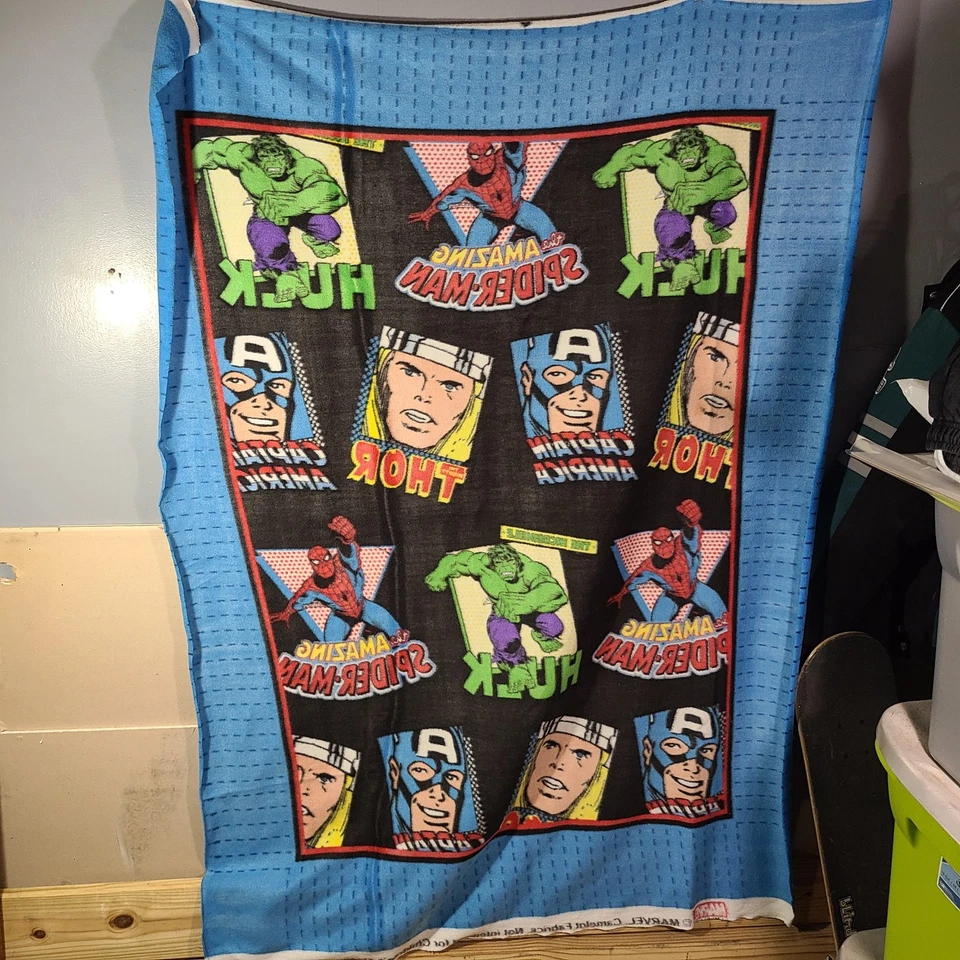 Marvel Comics Throw Sz 62" x 46" Hulk, Spider-Man, Thor & Captain America - Image 2 of 4