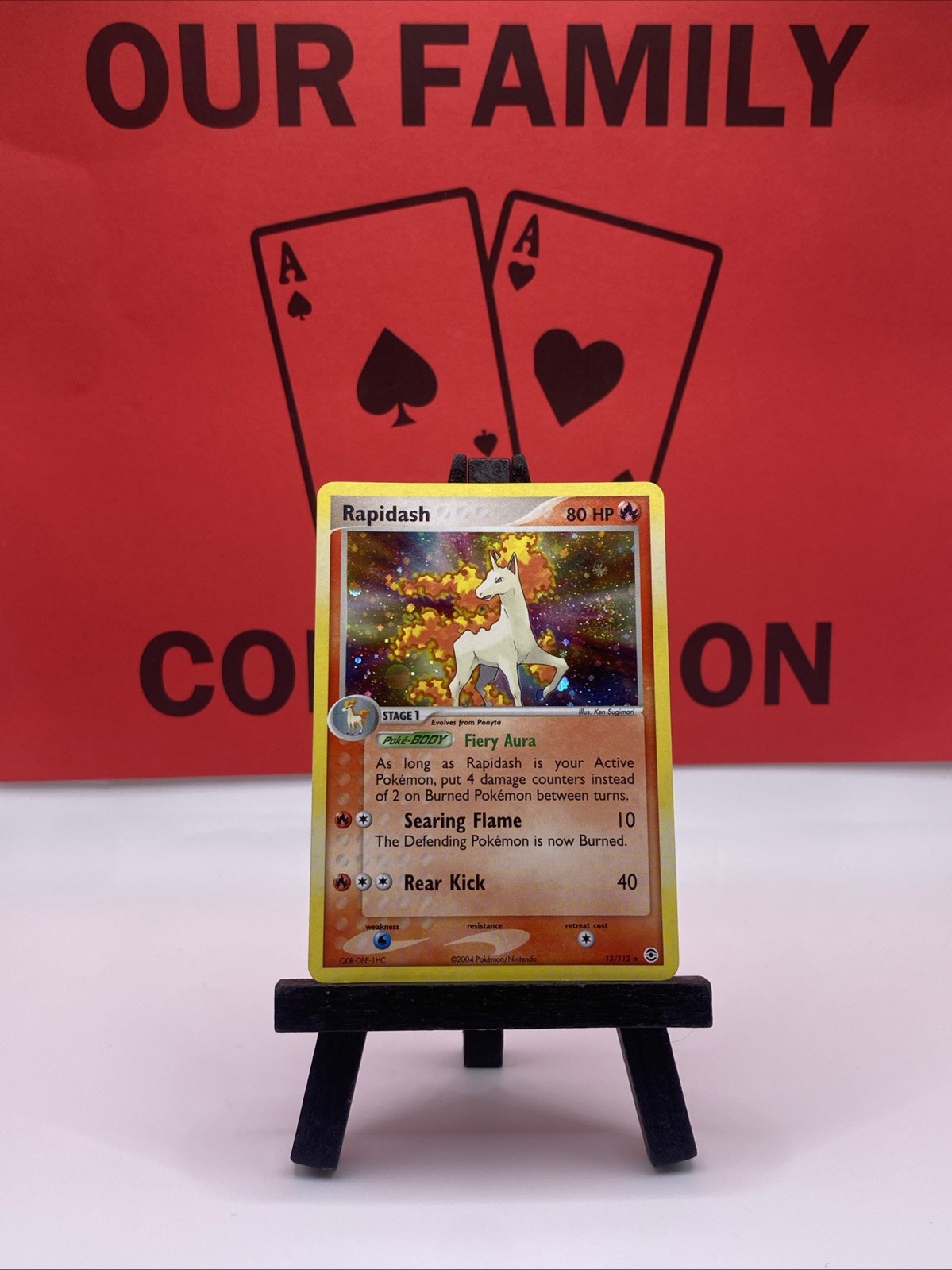 Rapidash 13/112 FireRed & LeafGreen Holo Rare Swirl Pokemon TCG 2004 NM