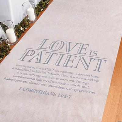 3 ft. x 100 ft. Love is Patient Wedding Aisle Runner #13759848