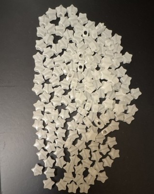 Plastic Star-Shaped White Frosted Loose Beads Jewelry Making Supplies Craft