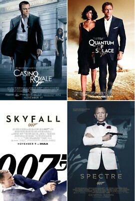 007 James Bond Movie Poster Collection - Set of 4 - 11x17 13x19