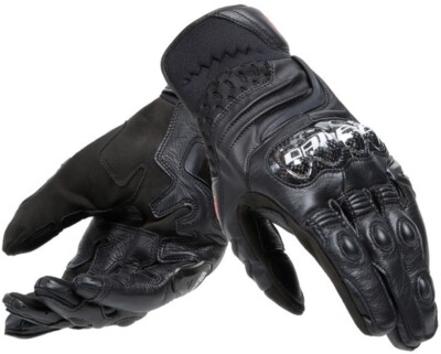MOTORCYCLE GLOVES LEATHER GLOVES DAINESE CARBON 4 SHORTS BLACK BLACK SPORT SIZE S