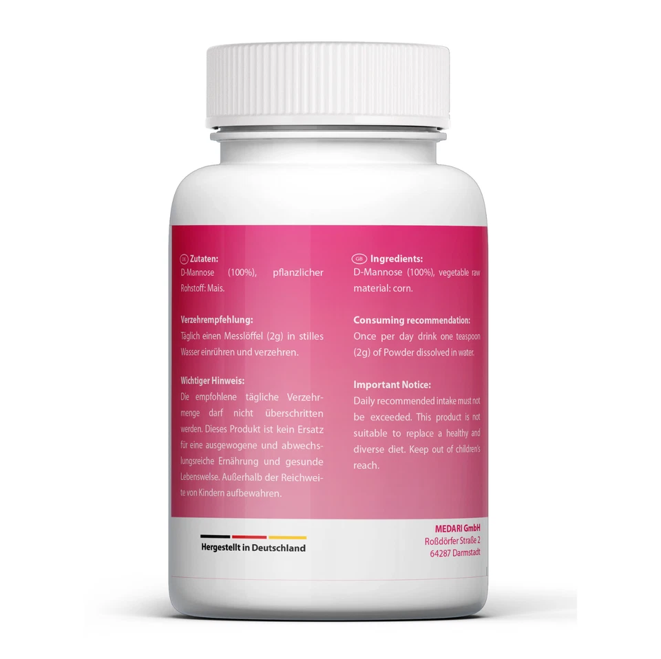 D-Mannose Pulver 100% naturbelassen frei von Zusatzstoffen 100g - Bild 3 von 4
