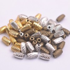 100pcs Tibetan Silver Oval Charm Spacer Beads Jewelry Findings 7X4MM M3151