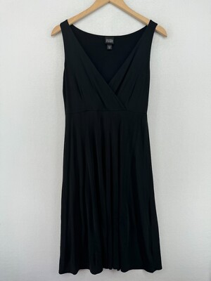 EILEEN FISHER Dress XS Silk Jersey Faux Wrap V-Neck Sleeveless A-Line Black | eBay EILEEN FISHER Dress XS Silk Jersey Faux Wrap V-Neck Sleeveless A-Line Black | eBay